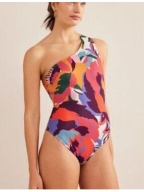 Boden sz US 8 Sorrento one shoulder swimsuit floral print nwt